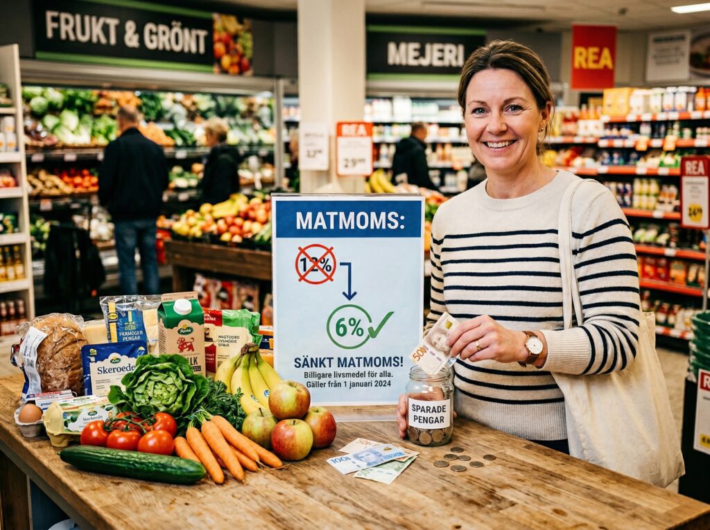 6% moms på mat från 1 april
